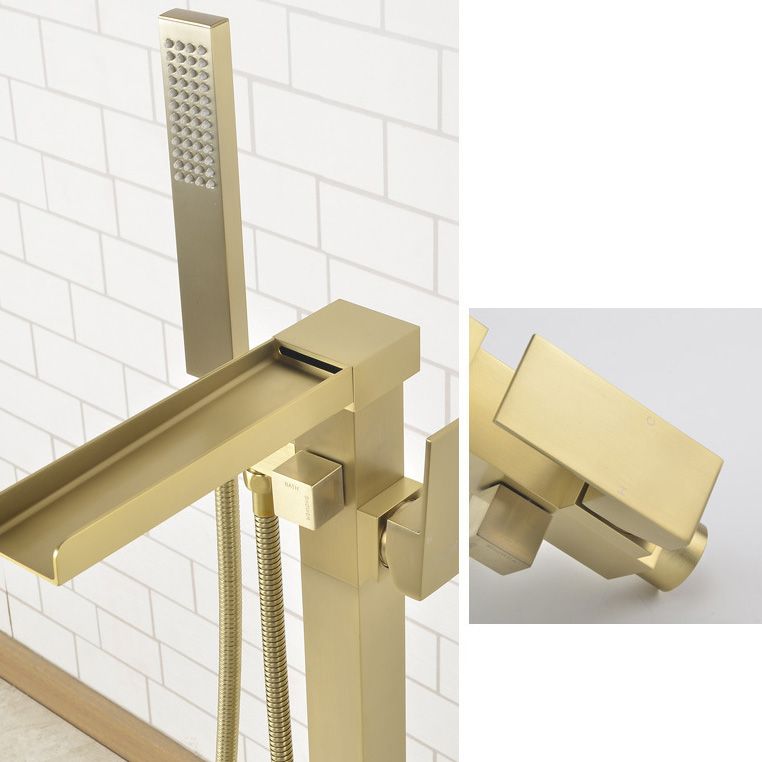 Modern Freestanding Tub Filler Trim Copper Floor Mounted Freestanding Bathtub Faucet