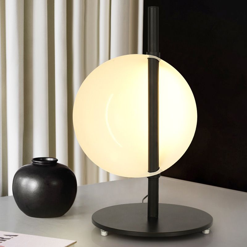 Lámpara de metal de la lámpara de noche de tazón modernista Iluminación de tareas de metal en negro para sala de estar