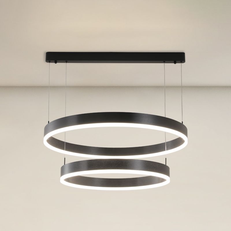 2-laag kroonluchter licht minimalistische stijl cirkelvormige metalen hanglamp voor slaapkamer