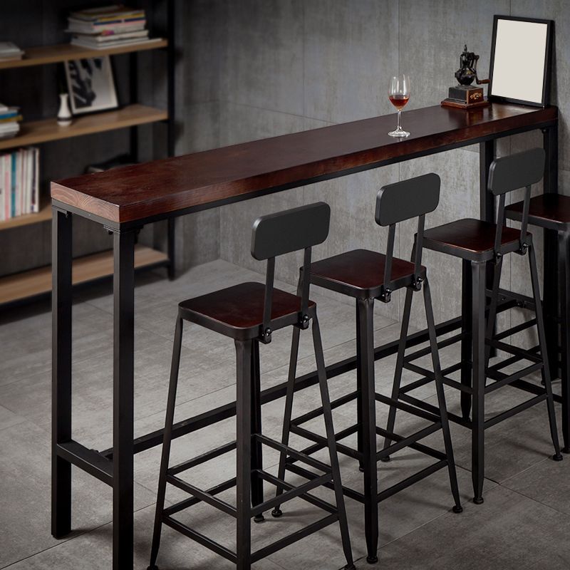 Industrial Rectangle Bistro Bar Table Solid Wood Bar Table for Dining Room