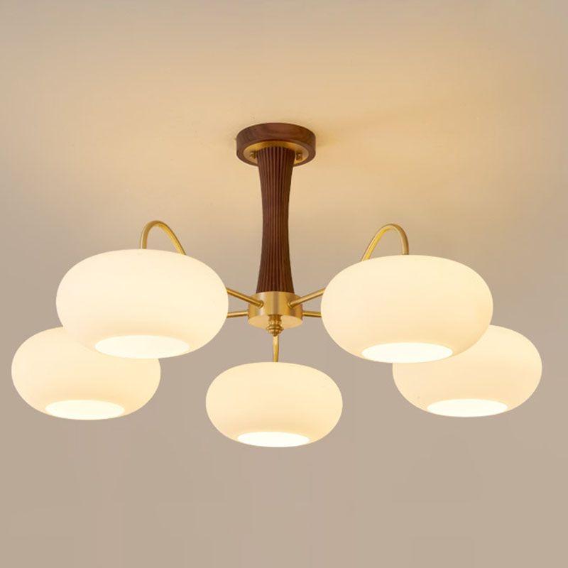 Modern Simple Wooden Ceiling Light Dome Shape Ceiling Lamp for Bedroom