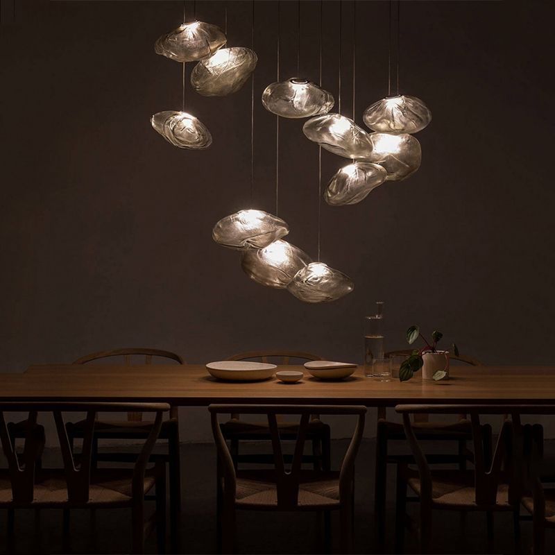1 Lichthängeleuchte moderne geometrische Federlampe für das Restaurant