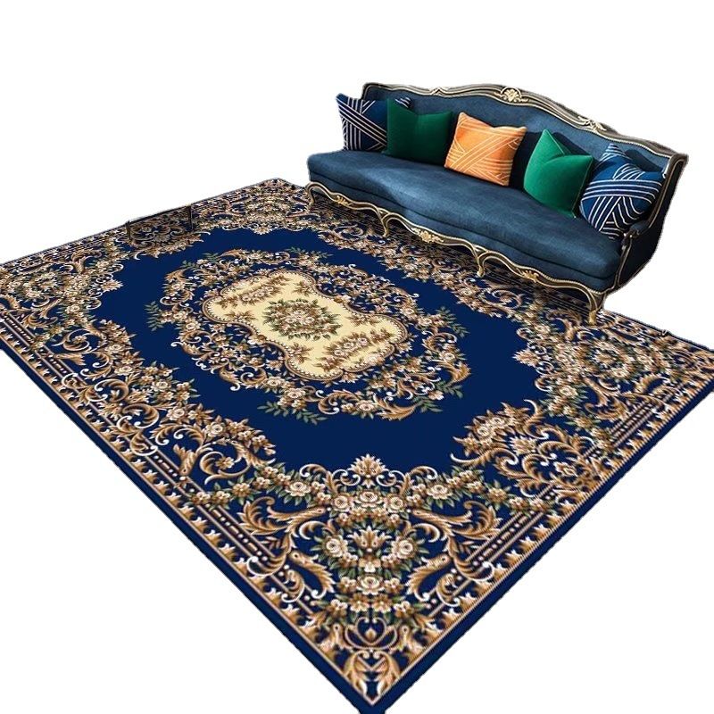 Classical European Rug Medallion Print Carpet Polyester Stain Resistant Rug for Home Decor