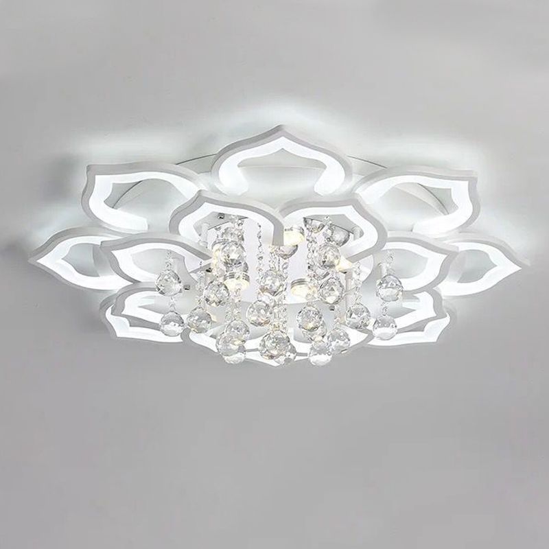 Bloemvorm LED kristallen plafondlamp moderne acryl inbouw voor woonkamer