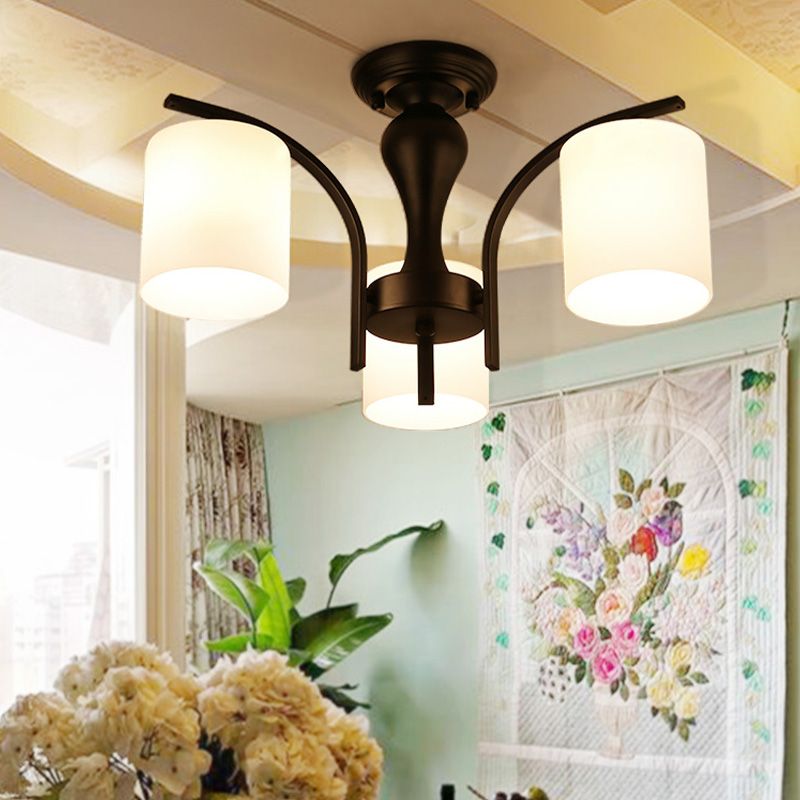 Modern Flush Mount Light Simple Ceiling Lamp with Glass Shade for Drawing Room Living Room