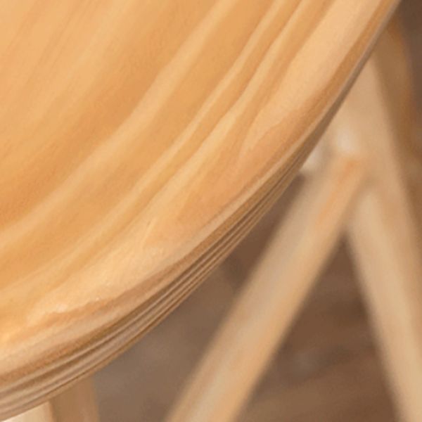 Modern Armless Backless Counter Stool Wood Cafe Bar Stool with Wooden Seat and Pedal