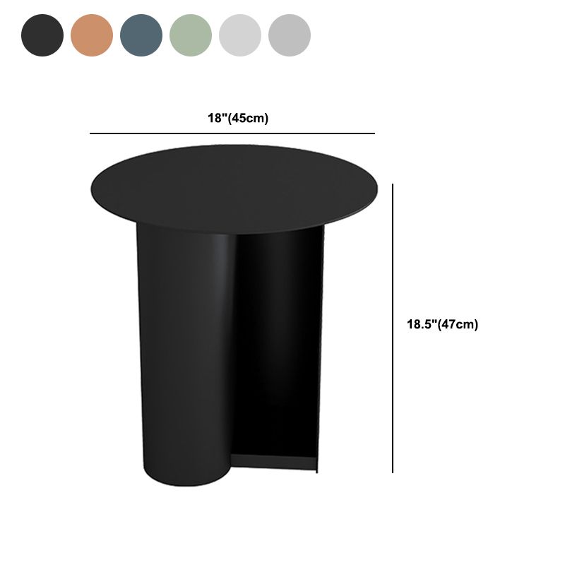 Mid-Century 17.7-inch Metal Round Top Side Table Iron Abstract End Table