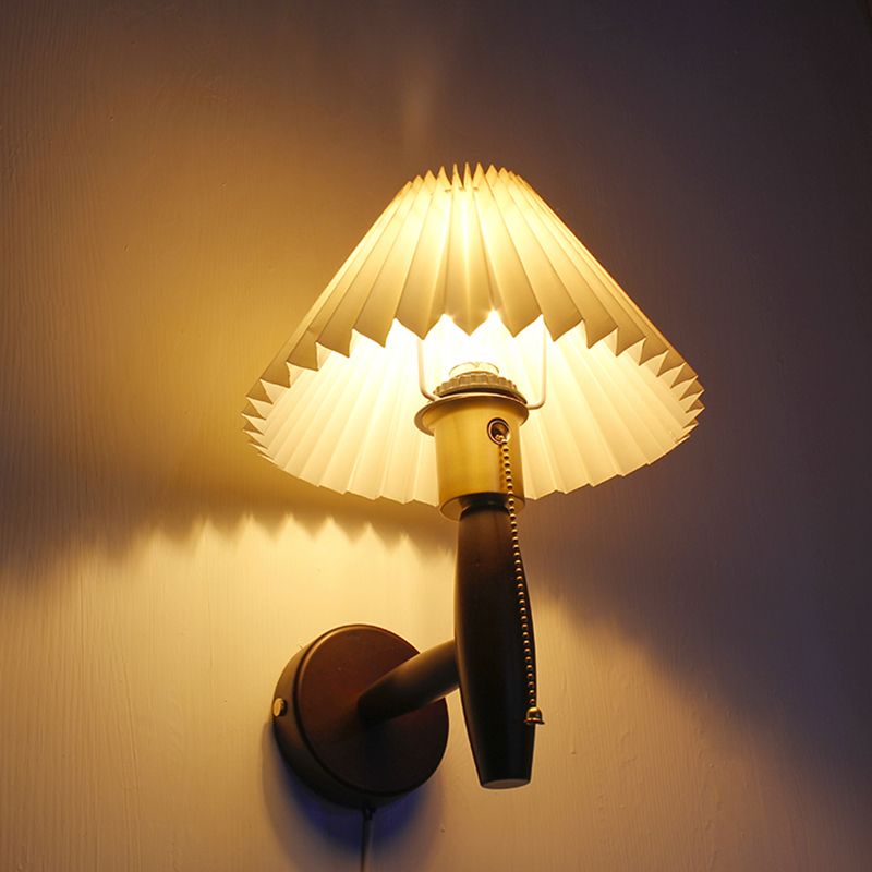 1 Light Flared Wall Mounted Light Fixture Modern Style Wood Wall Lighting Ideas Lights