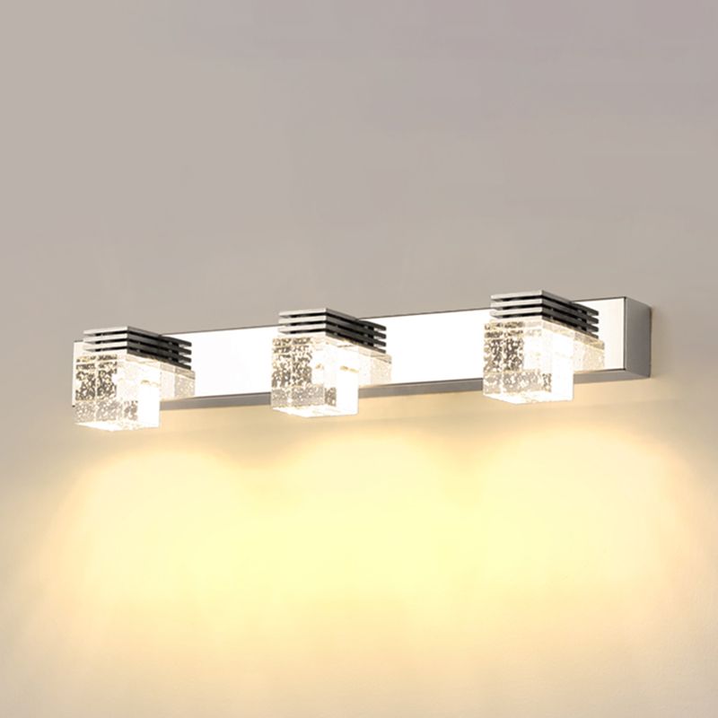 Contemporary Vanity Light Clear Crystal Wall Light Fixture for Bathroom