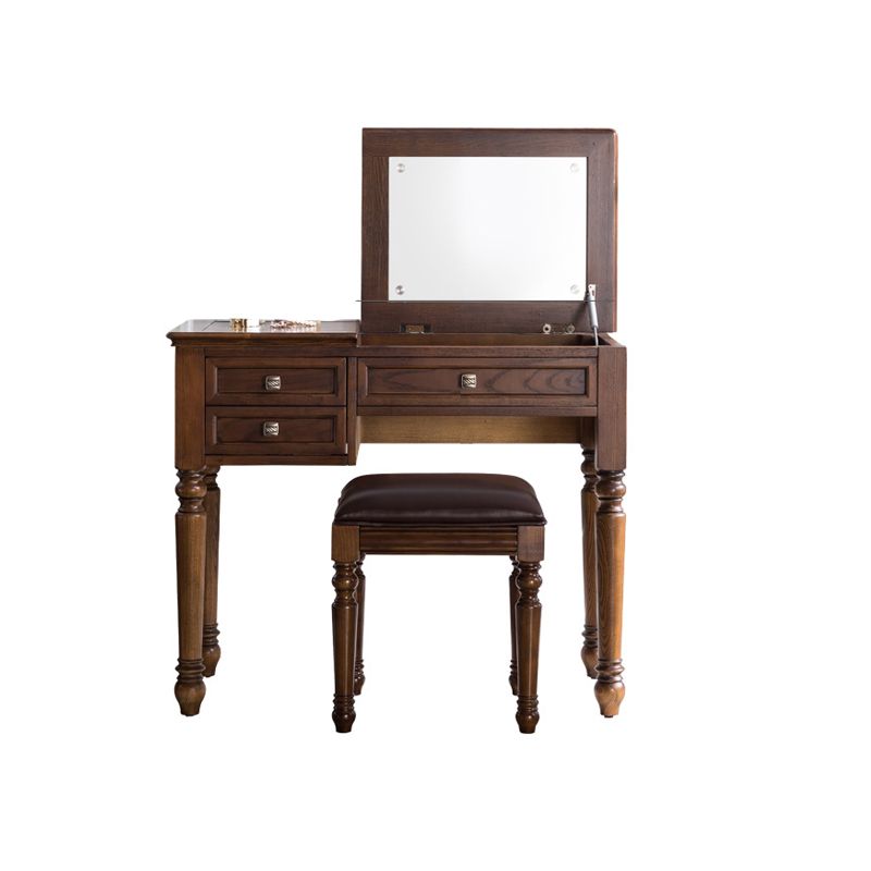 Traditions Vanity Dressing Table Solid Wood Make-up Vanity with Mirrors
