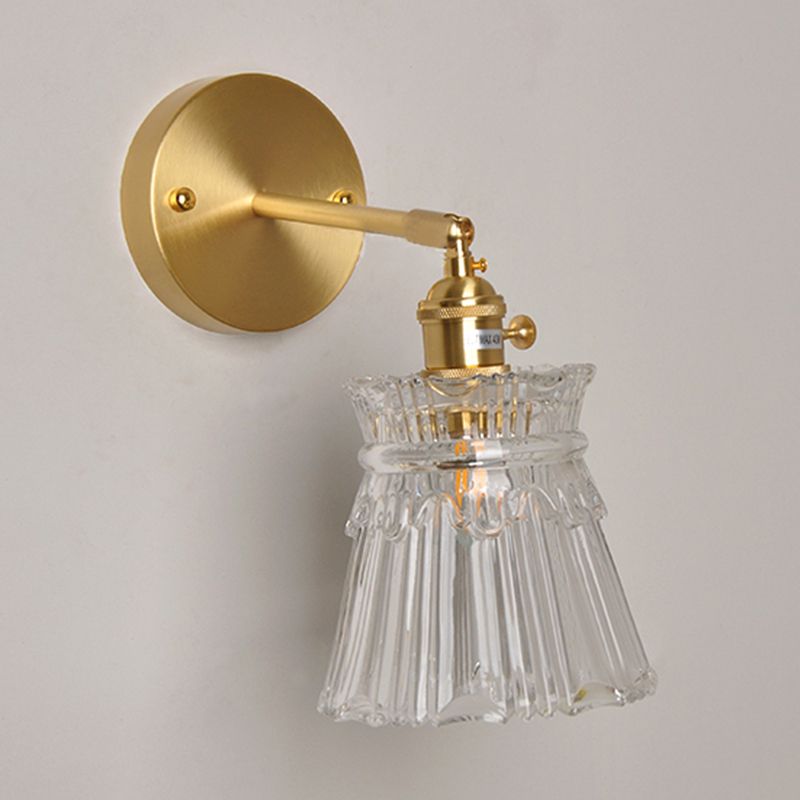 Modern Simplicity Cup Wall Mounted Light Fixture Clear Glass Wall Mount Light Fixture for Living Room