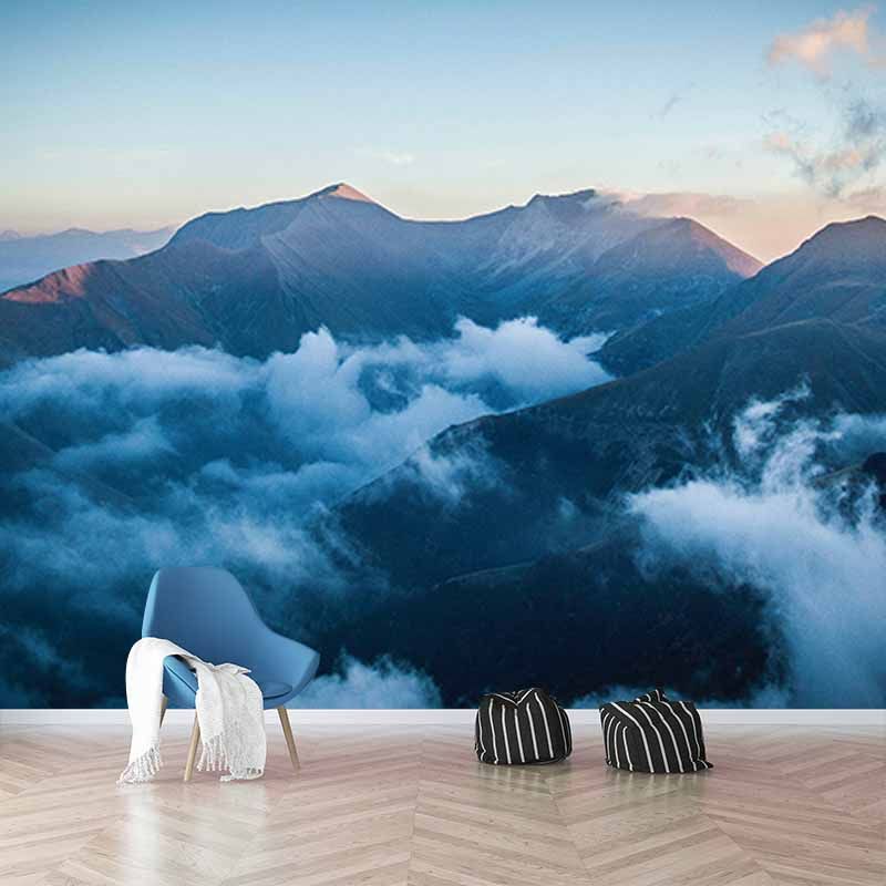 Modern Photography Mural Wallpaper Mountain Range Indoor Wall Mural