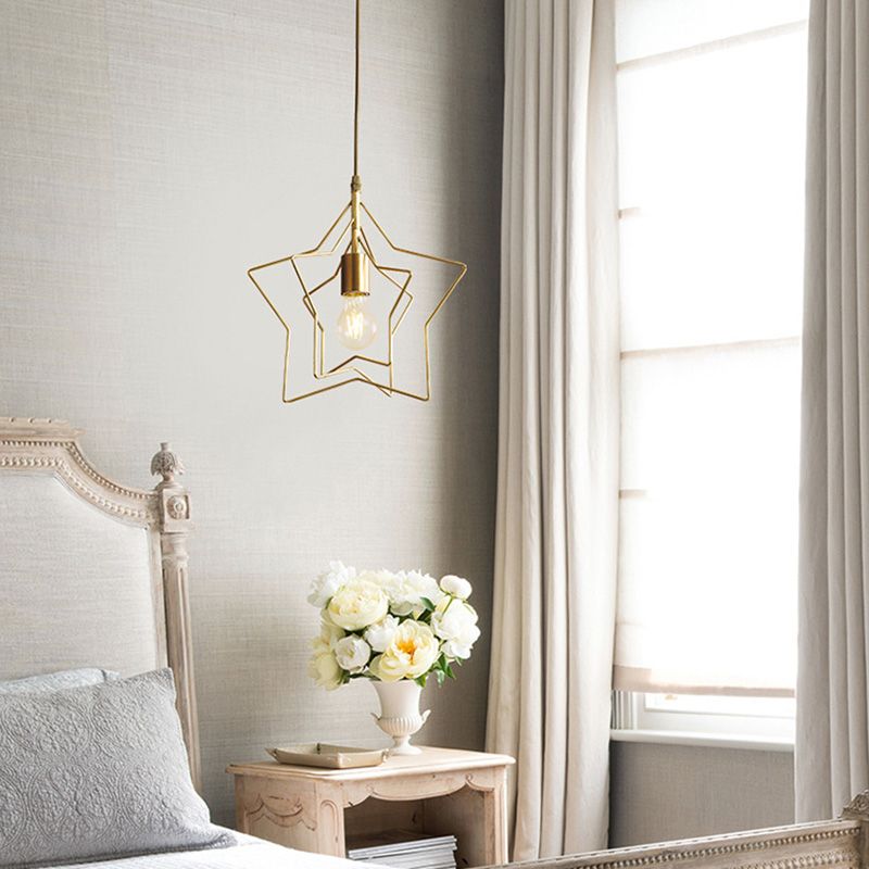 Pendre de style postmoderne en métal Forme d'étoile étoile Lumière pour café