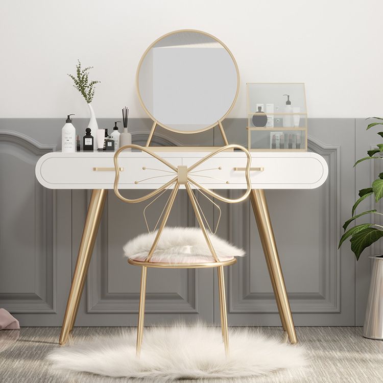 Glam Style 2-Drawers Wooden Table Dressing Table Make-up Vanity