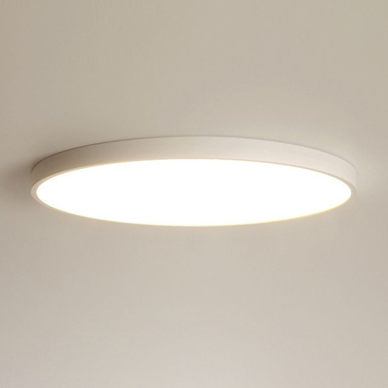 Single White Modernism Flush Mount Lighting LED Round Ceiling Light for Foyer