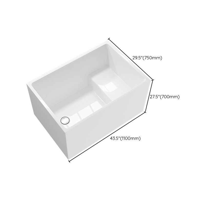 Bathroom Modern Acrylic Small Tub with Left-Hand Drain Bathtub