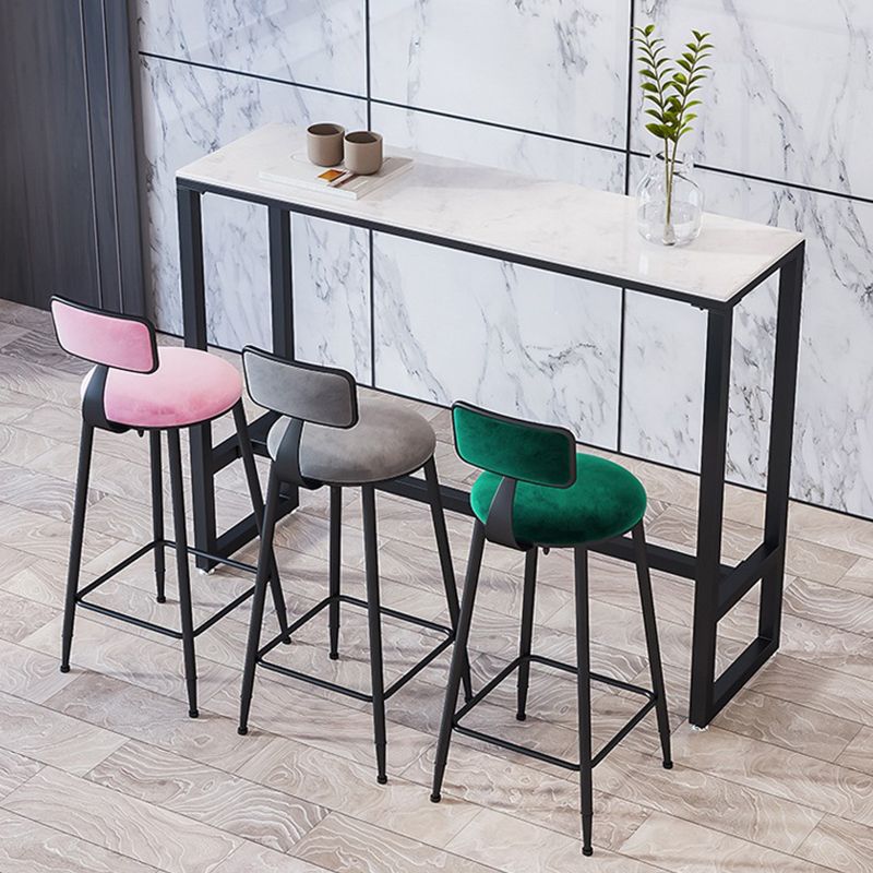 Modern Bar-height Table White Faux Marble Top Bistro Pub Table