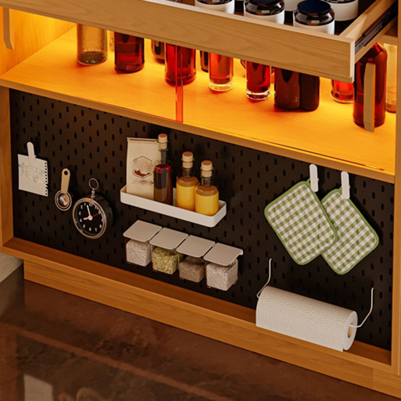 Black Stone Free Form Kitchen Island Table with Pine Wood Base