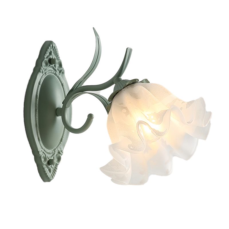 Modern Glass Shade Wall Lamp 1-Light Wall Sconce Lighting for Bedroom