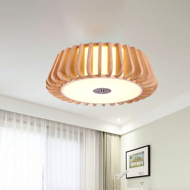Taps toelopend inbouwlicht modernisme bamboe 19,5"/23,5" breed 1 lamp houten plafondmontage armatuur