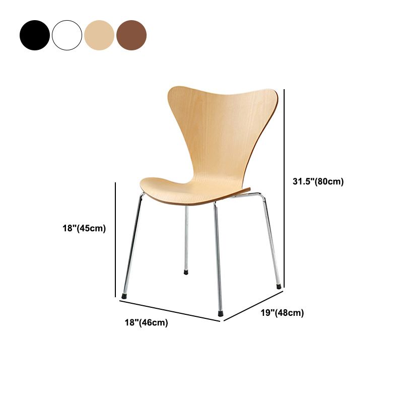 Modern Armless Side Chair Manufactured Wood Stackable Dining Chairs