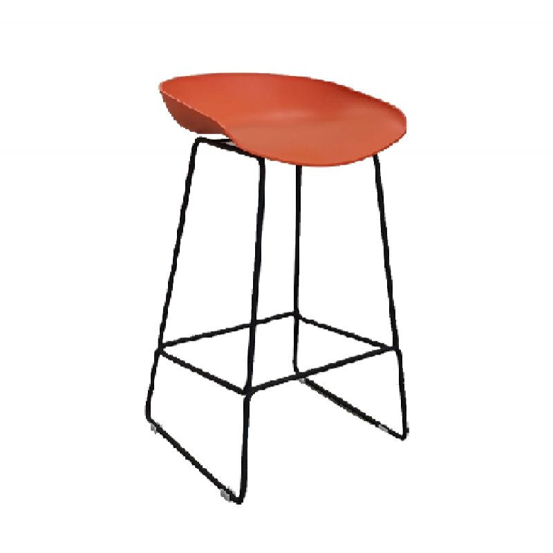 Nordic Armless Counter Stool with 4 Legs Metal Bar Stool for Indoor