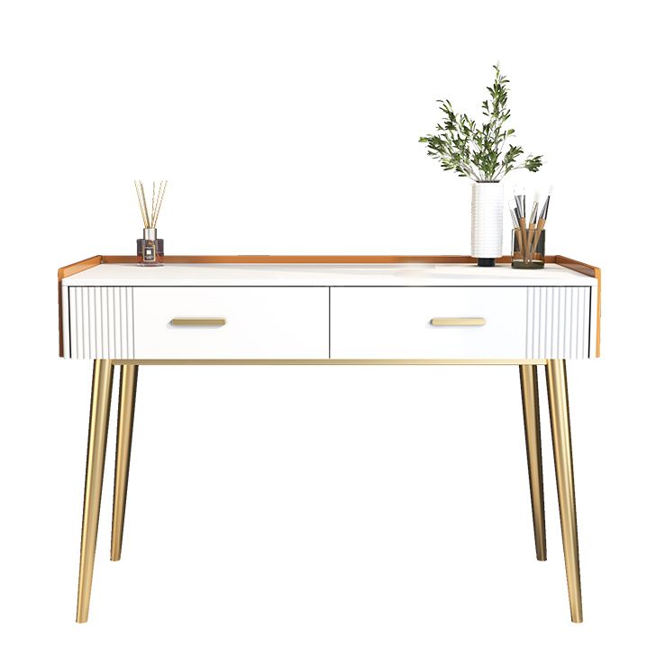 Glam Style 31.5" Height Wood/slate Table Top Makeup Vanity Set with Drawers