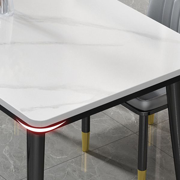 Industrial Standard Rectangle Shape Dining Table Sintered Stone Top Dining Table for Kitchen
