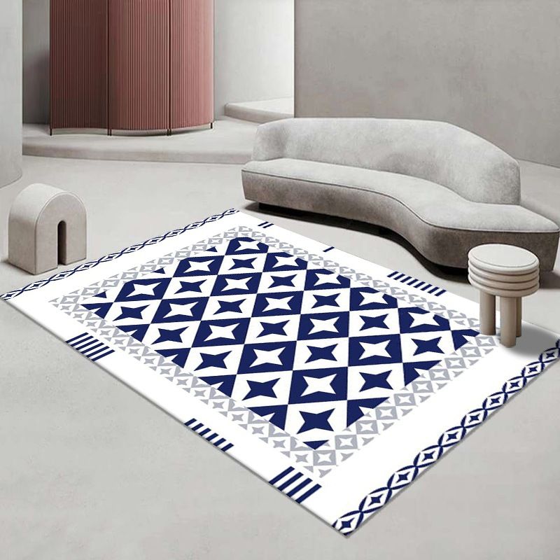 Modern Area Rug Funky Contrast Panel Rug Polyester Stain Resistant Carpet for Living Room