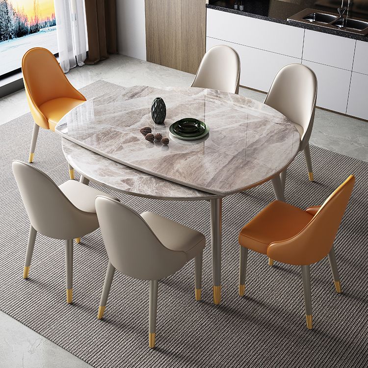 Mesa de comedor de lujo tradicional mesa de comedor de piedra sinterizada con 4 patas de madera