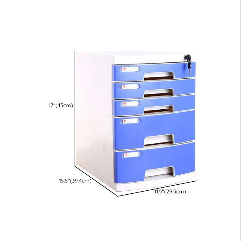 Coastal Cabinet Plastic Locking Drawers File Cabinet for Office