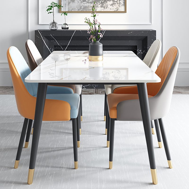 Industrial 4 Legs Dining Table Rectangle Dining Table for Kitchen