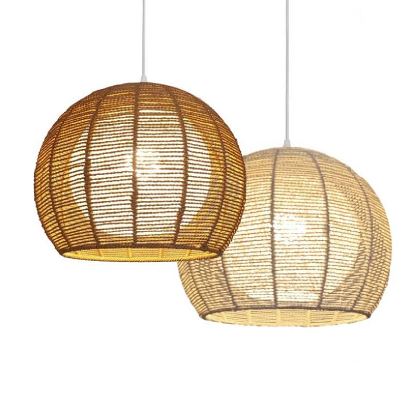 Japanisches Seil Anhänger Licht 1 Licht Global Hanging Deckenleuchte für Esszimmer