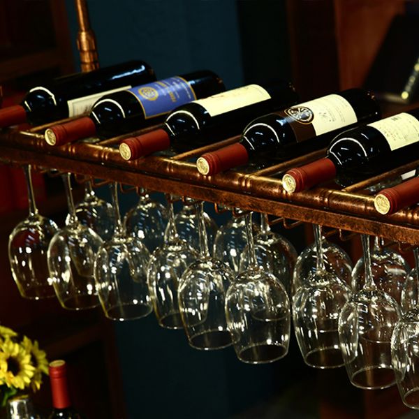 Metal Hanging Wine Holder Rack Modern Wine Rack Kit -59"L x 11.8"W x 3.1"H