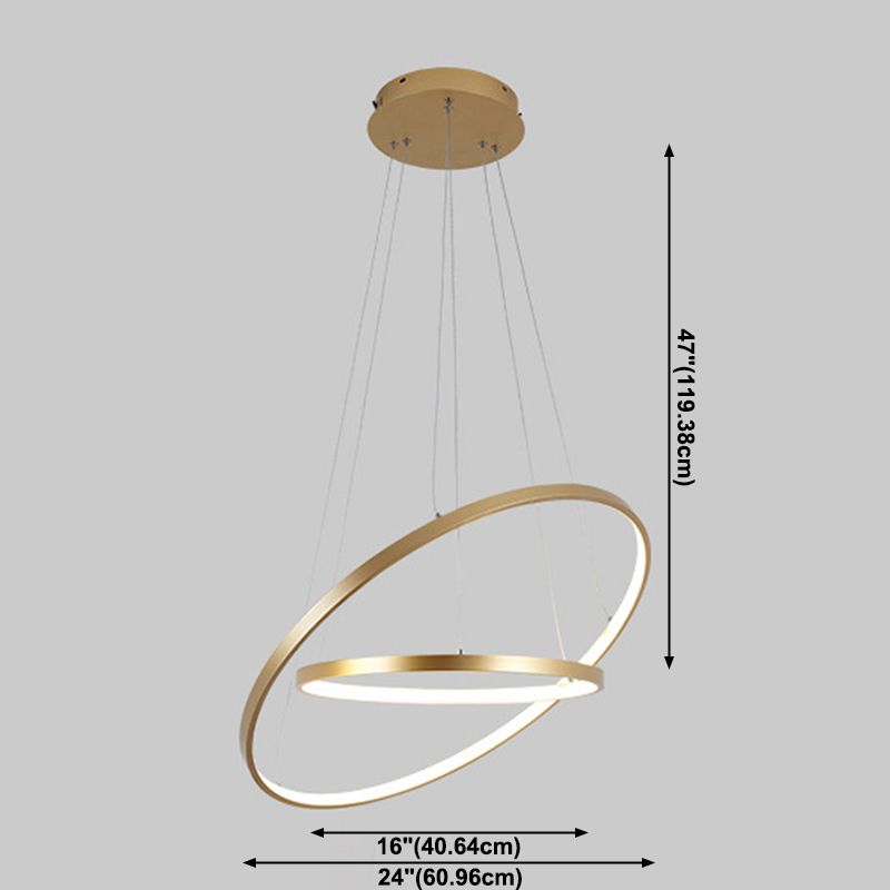 Circle Multi-layer Hanging Light Modern Style Multi Lights Metal Pendant Lights