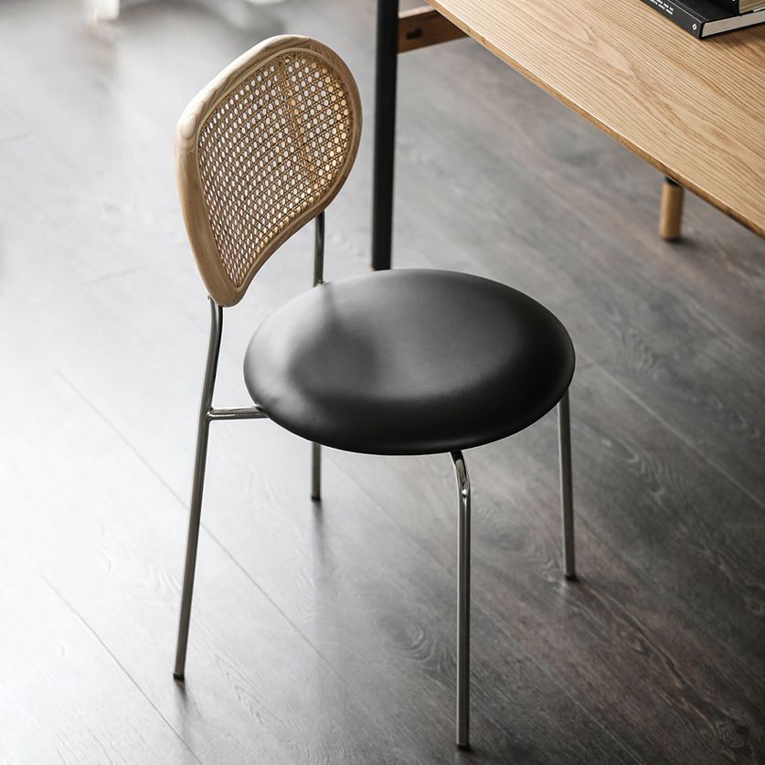 Modern Style PU Leather Side Chair Open Back Dining Side Chair for Dining Room