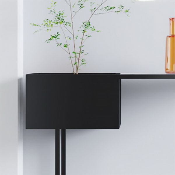 Contemporary Black Console Table Rectangle Console Sofa Table for Hall