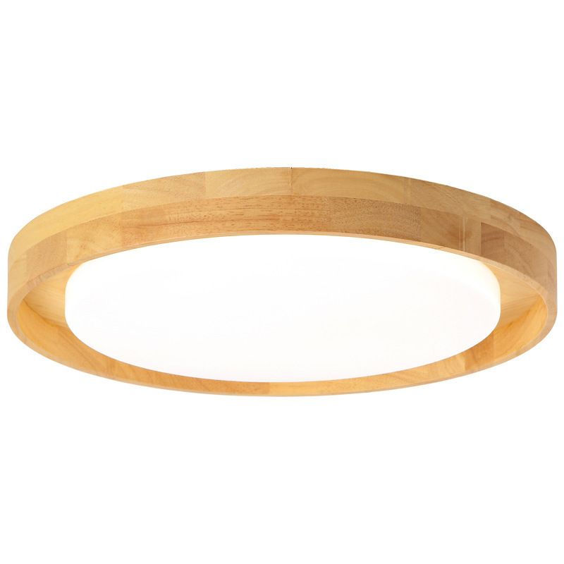 Plafonnier encastré circulaire en bois, luminaire LED de Style moderne
