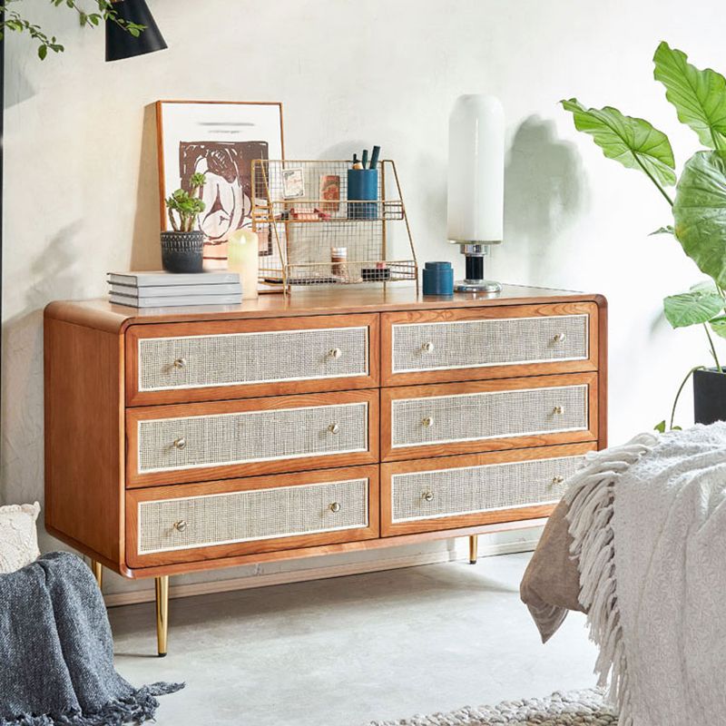 Glam Storage Chest Dresser Solid Wood Storage Chest with Drawers
