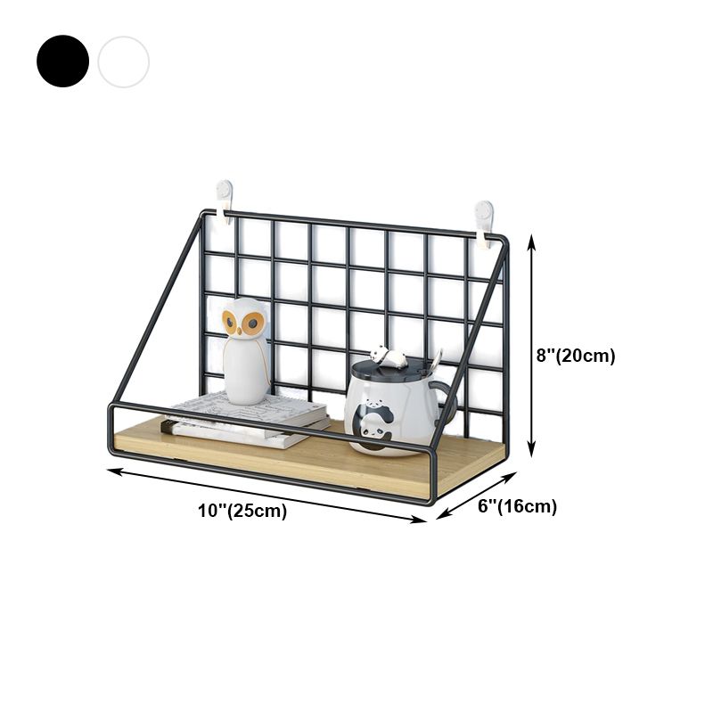 Home Floating Bookcase Modern Metal Bookshelf With Rectangular Shelves