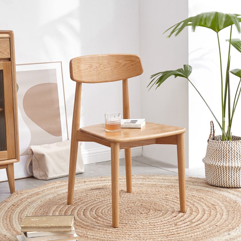 Chaise d'intérieur et d'extérieur en bois moderne, chaise d'appoint de salle à manger sans accoudoirs à dossier ouvert