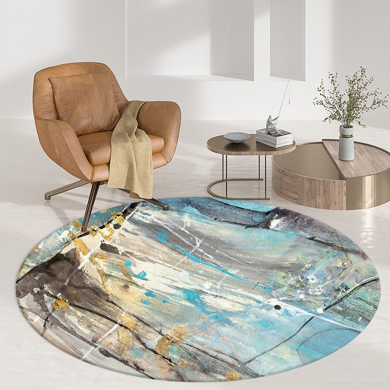 Grey Modern Rug Abstract Print Rug Washable Rug for Sitting Room