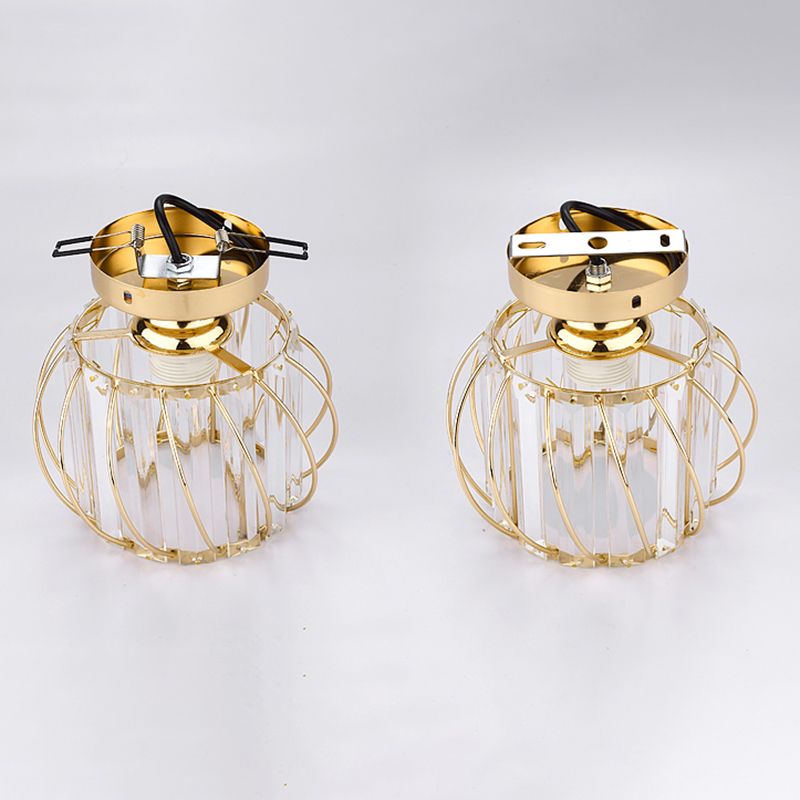 Lampade a filo semifulto lanterne moderna lampada a montaggio semifulto a 1 luci con tonalità di cristallo chiaro