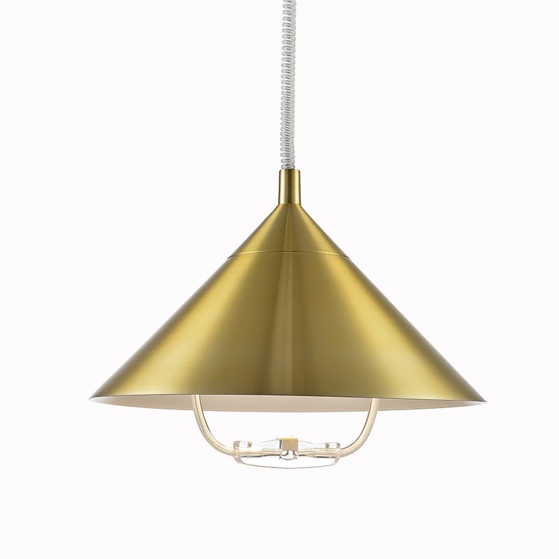 Postmoderne conische schaduw hanger aluminium 1 lamp restaurant Drop Lamp met lentekoord en handvat