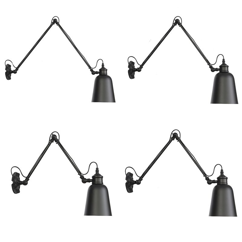 Adjustable Industrial Bell Wall Lights Metal 1-Light Wall Light Fixture