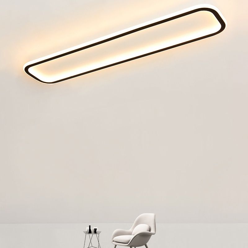 Plafonnier rectangulaire noir, éclairage de plafond moderne en aluminium à LED