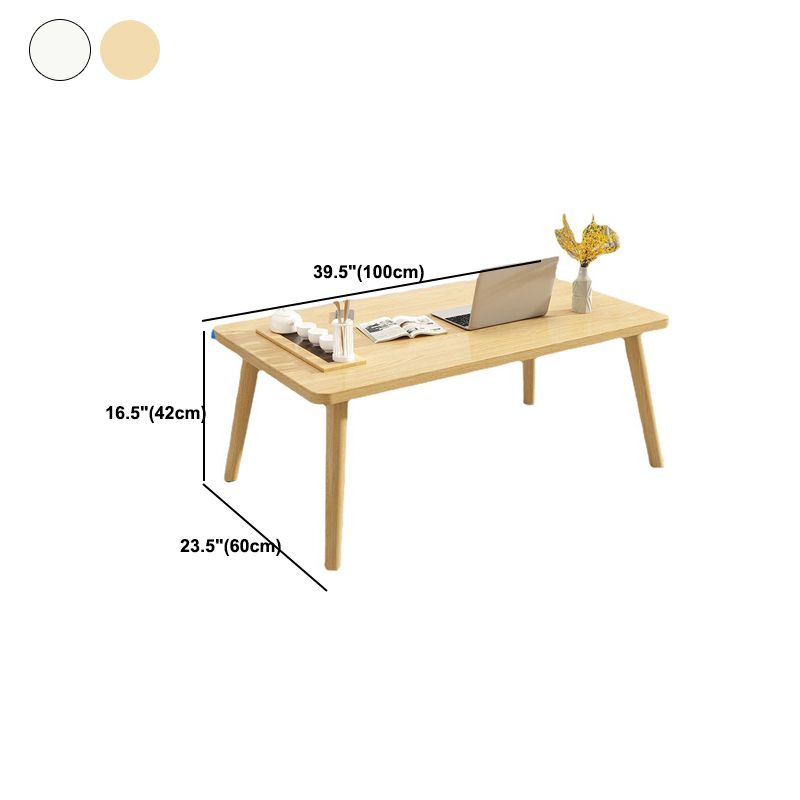 16.5"Tall 4 Legs Natural/ White Rectangular Wooden Table Top Coffee Table