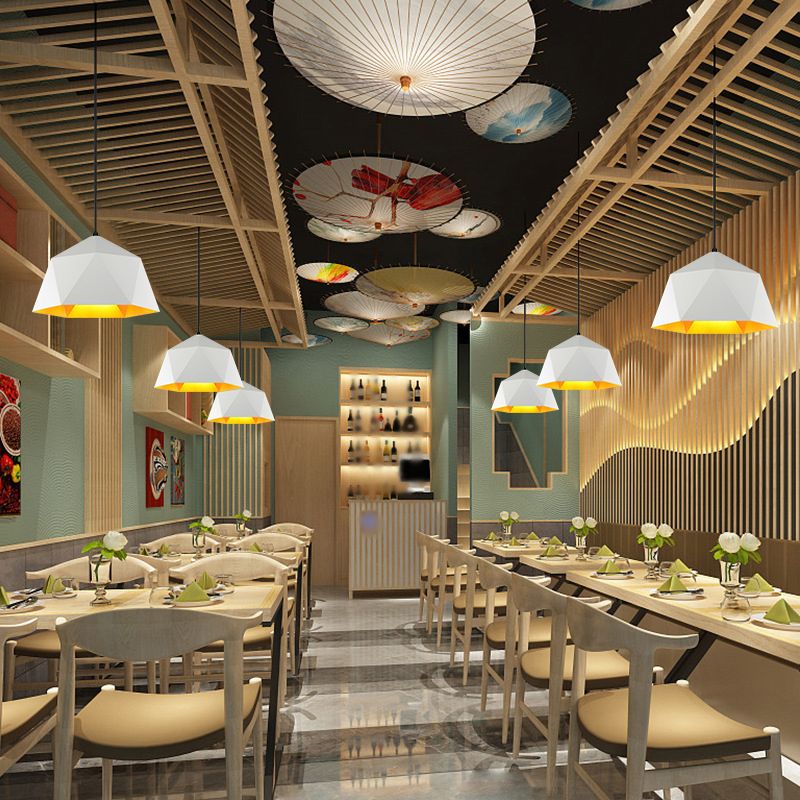 Macaron Style 1 Suspension de tête Lumière en aluminium Rhombus Pendante Pendante pour salle à manger