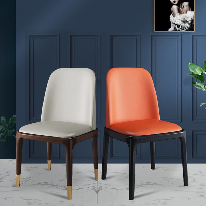 Ensemble de chaises scandinaves en bois d'hévéa, chaise de salle à manger à dossier solide (Ensemble de 2)