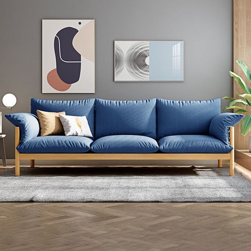 Wool 3-seater Sofa with Pillow Back Cushions and Pillow Top Arm